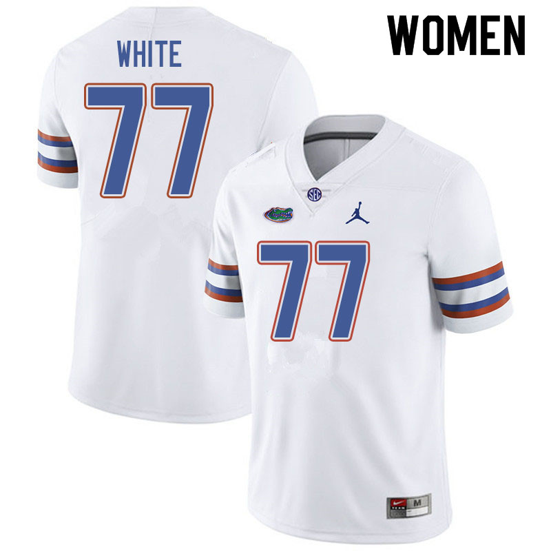 Jordan Brand Women #77 Ethan White Florida Gators College Football Jerseys Sale-White - Click Image to Close